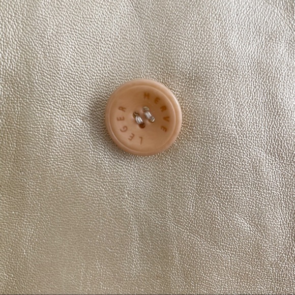 HERVE LEGER  Gold Leather Coat with beautiful lining - Picture 6 of 11